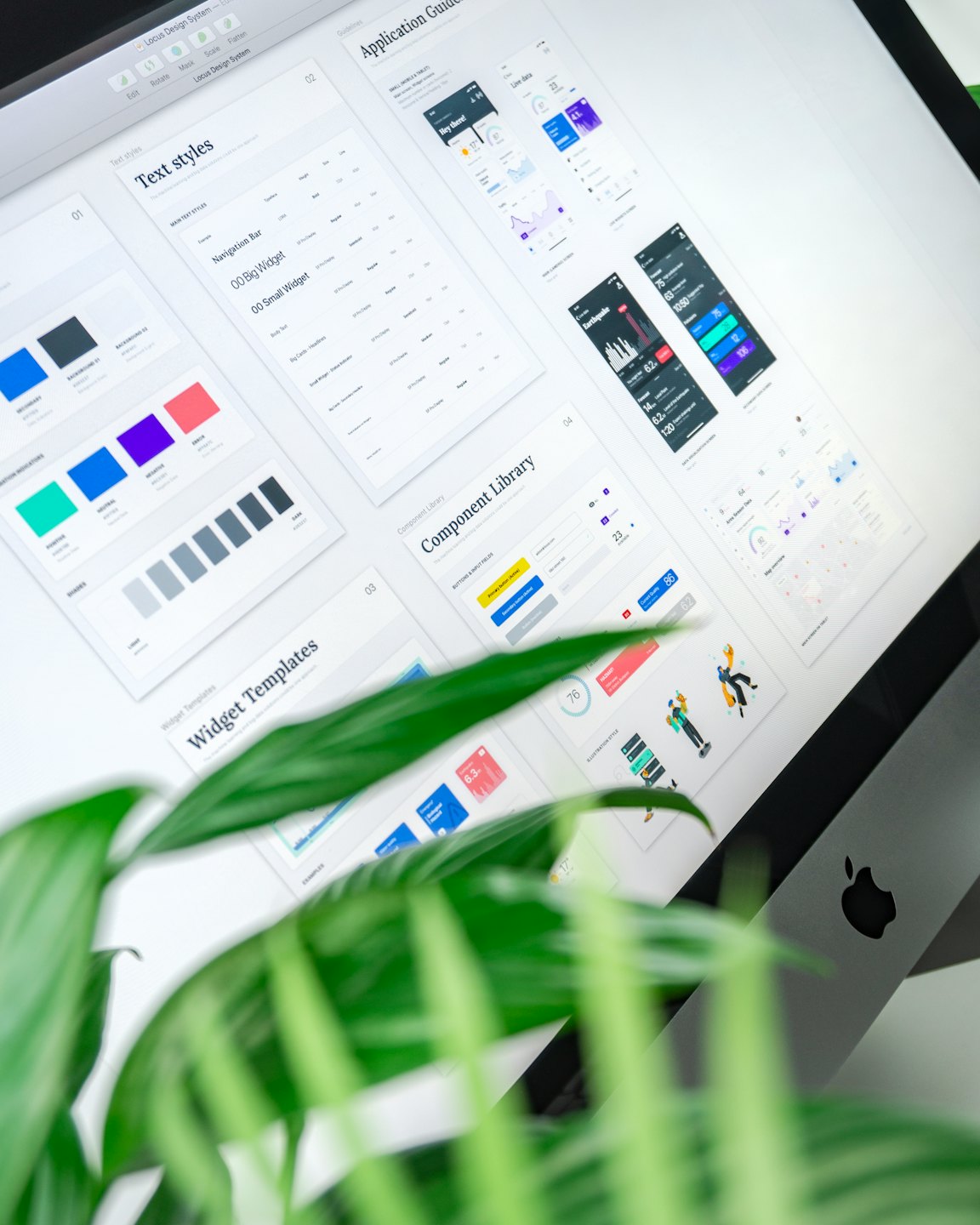 Home Monitor desktop che mostra un sistema di progettazione dell'interfaccia utente.